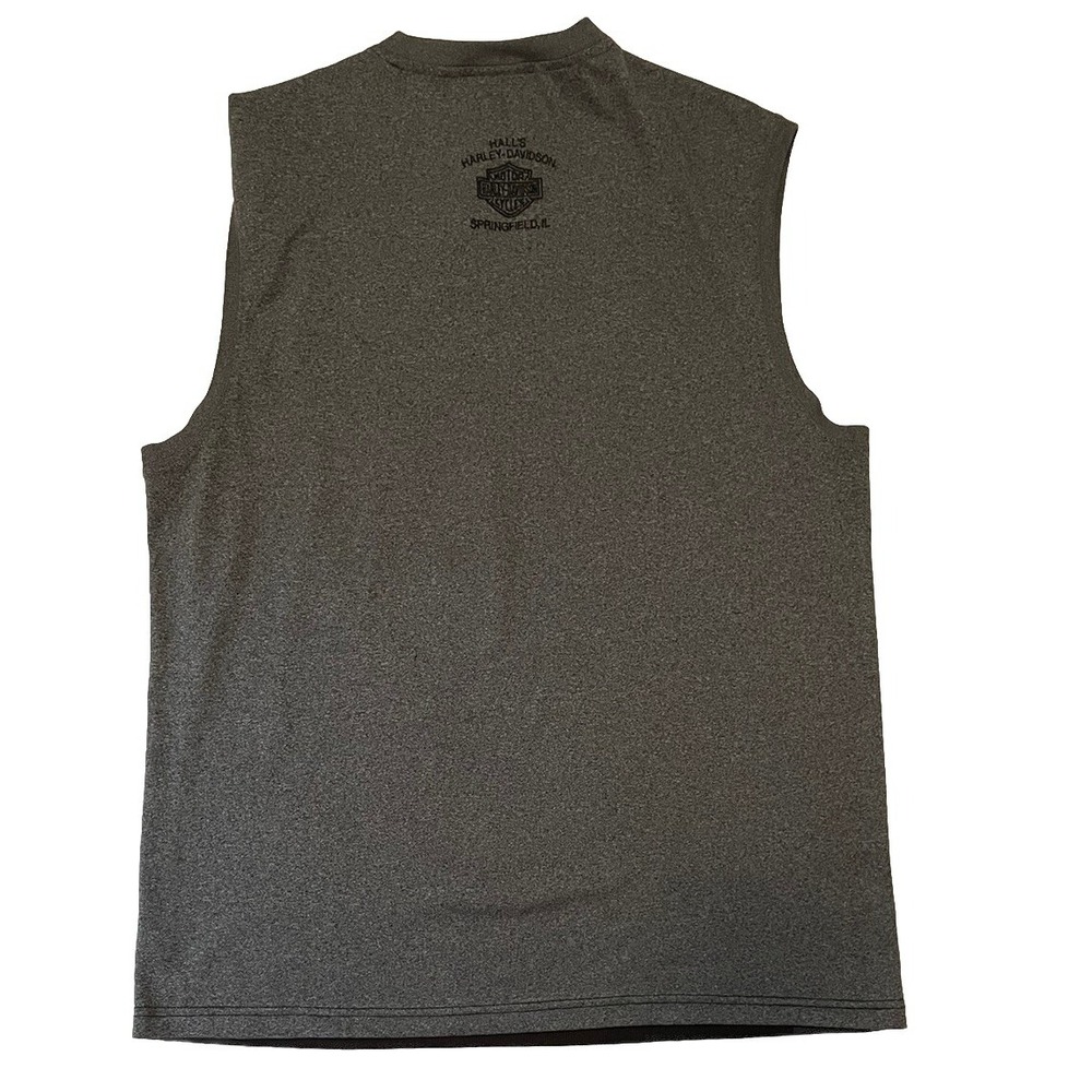 Harley Davidson Black‎ Orange Embroidered Size XL Tank Top Hall's Springfield IL - Picture 7 of 8